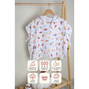 %100 Pamuk Bebek Çocuk Müslin Panço - ZTPANÇO