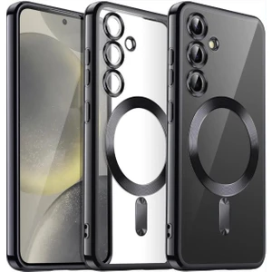 Samsung Galaxy S25 Plus Kılıf Magsafe Wireless Şarj Destekli Parlak Renkli Lens Korumalı Kapak