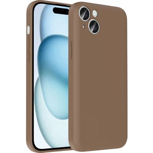 Bilişim Aksesuar Apple iPhone 15 Kılıf Kamera Korumalı Kartlık Hazneli Sah Vitra Kapak - Kahverengi