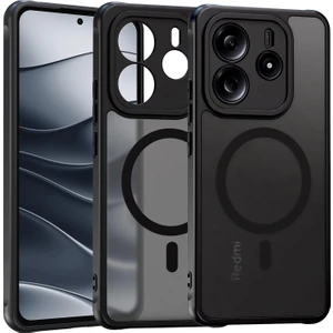 M.TK Moveteck Xiaomi Redmi Note 14 4g Kılıf Mat Magsafe Şarj Özellikli Darbe Önleyici Hassas Butonlu Tam Lensli