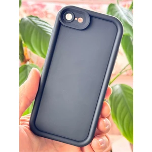 Apple iPhone 7/8/se 2020 2022 Kılıf Kamera Korumalı Yumuşak Dokulu Darbe Emici Siyah Silikon Kapak