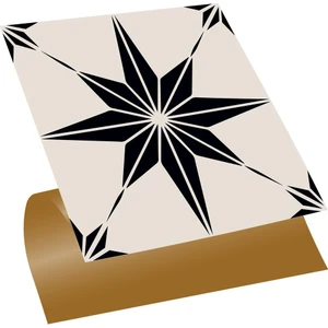 Kendinden Yapışkanlı Siyah Yıldız Desenli Pvc Karo 30X30 cm (33 Adet) 3m2