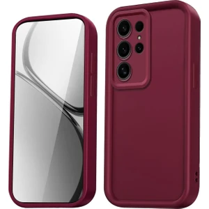 Samsung Galaxy S24 Ultra Uyumlu Kılıf Kamera Korumalı Yumuşak Dokulu Darbe Emici Bordo Silikon Kapak