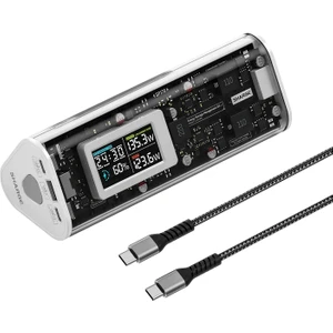 170W - Yüksek Güçlü ve Şeffaf Tasarımlı Gan Powerbank - Beyaz