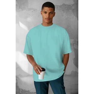 Teenage Millionaire Erkek Turkuaz Basic Düz Baskısız Oversize Salas T-Shirt