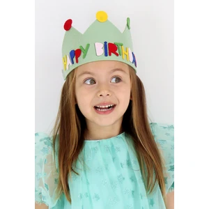 Le Mabelle Yeşil Lastikli Keçe Happy Birthday Taç