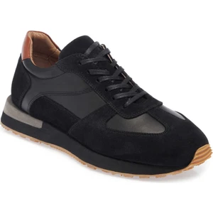 Siyah Hakiki Deri Erkek Sneaker - E24I1AY56915-W19
