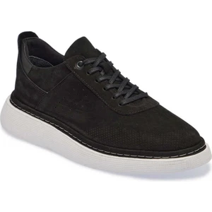 Siyah Hakiki Nubuk Deri Erkek Sneaker - E24I1AY56821-A64