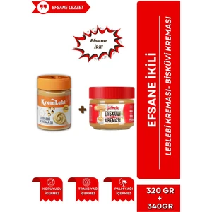 2'li Set Kahvaltılık Sürülebilir Katkısız 340GR Leblebi Kreması + Özel Bisküvi Kreması 320GR