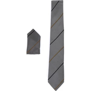 Erkek Kravat Klasik Mendilli Şık Kolay Şekil Alan Leke Tutmaz Desenli Uyumlu Geniş Tasarım