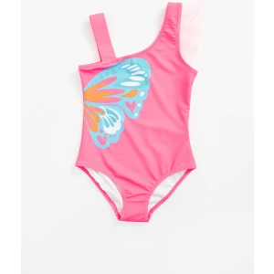 Pembe Baskılı Kız Çocuk Mayo