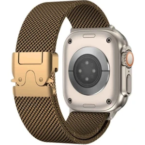 Psgt natürel Titanyum Apple Watch Ultra Band 42-44-45-49MM S10 46MM Milanese Bilezik 10 9 8 7 6 5 Se 4 4
