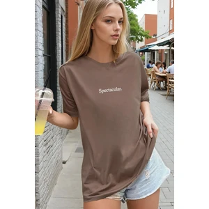 Teenage Millionaire Kadın Kahverengi Spectacular Oversize Salas T-Shirt