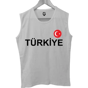 Top Glory Türkiye Baskılı Kolsuz Sporcu T-Shirt Tank Top Sporcu Fitness Atlet