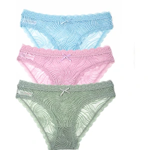3'lü Dantelli Slip Külot