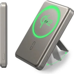 Esr 5000 Mah Taşınabilir Şarj Cihazı Halolock Qi2 Kickstand Magsafe Standlı Powerbank - Titanium