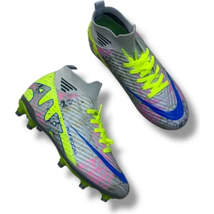 Çoraplı Krampon Gri Sarı Desenli