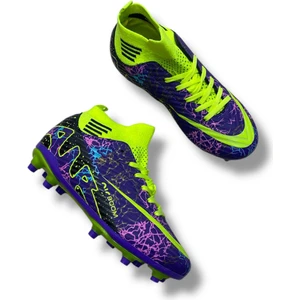 Çoraplı Krampon Mor Sarı Desenli