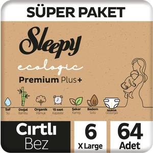 Ecologic Premium Plus Süper Paket Bebek Bezi 6 Numara xl 64 Adet