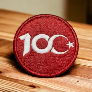 Ex Patch Türkiye Cumhuriyeti 100. Yıl Yuvarlak Patch Peç - 7 Cm