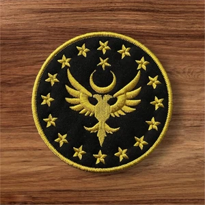 Yıldızlı Çift Başlı Kartal Patch Arma - 10 cm