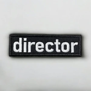Siyah Zemin Director Yazılı Patch Arkası Cırtlı - 10X3 cm
