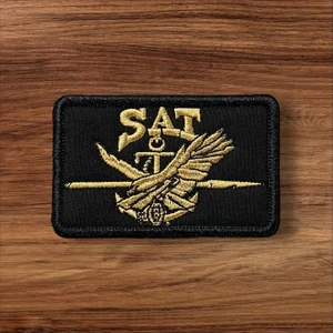 Siyah Zemin Sat Peçi Patch Arma Nakış - 8x5 cm