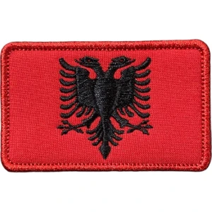 Ex Patch Arnavutluk Bayrağı Patch Nakış Peç Arma - 8x5 Cm