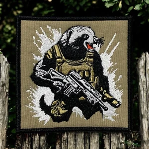 Ex Patch Bal Porsuğu Savaşçı Peç Patch Nakış Arma - 8x5 Cm