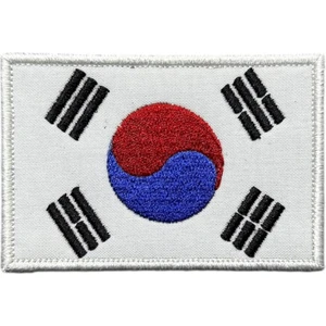 Güney Kore Bayrağı Nakış Patch - 8x5 cm