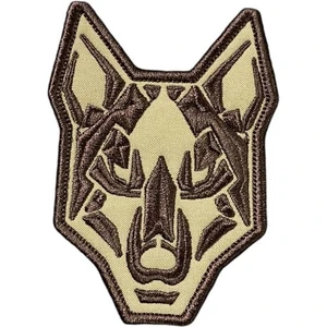 Kahverengi Geometrik Kurt Motifli Figürlü Patch - 6.5x9 cm