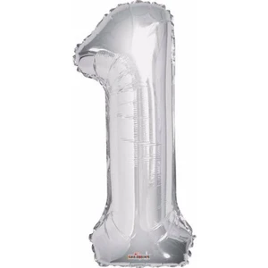 Gümüş Rakam Folyo Balon Yaş Gümüş Balon 34'' 76  cm  Sayı Balon Uçan Balon Helyum Balon