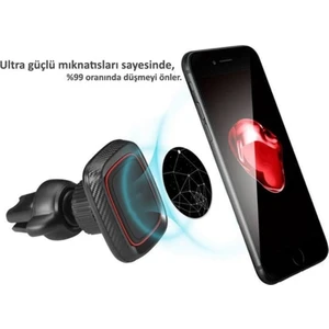 Çok Güçlü Mıknatıslı Araç Içi Havalandırma Telefon Tutucu  Sıkı Geçme ve Sabitlemeli