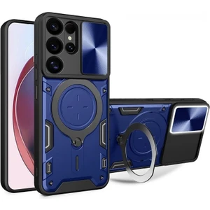 MMP Shop Samsung Galaxy S25 Ultra Uyumlu Kamera Koruma 360 Dönebilen Magsafe Halka Stand Özellikli Tank Kılıf
