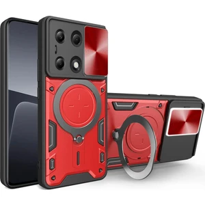 MMP Shop Xiaomi Redmi Note 13 Pro 4g Uyumlu Kamera Koruma 360 Dönebilen Magsafe Halka Stand Özellikli Kılıf