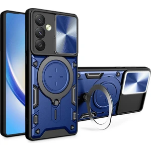 Samsung Galaxy A36 Uyumlu Kamera Koruma 360 Dönebilen Magsafe Halka Stand Özellikli Tank Kılıf
