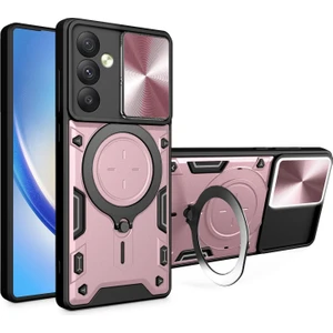 Samsung Galaxy A26 Uyumlu Kamera Koruma 360 Dönebilen Magsafe Halka Stand Özellikli Tank Kılıf