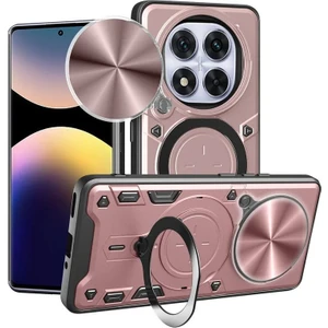 MMP Shop Xiaomi Redmi Mi 14T Uyumlu Kamera Koruma 360 Dönebilen Magsafe Halka Stand Özellikli Tank Kılıf