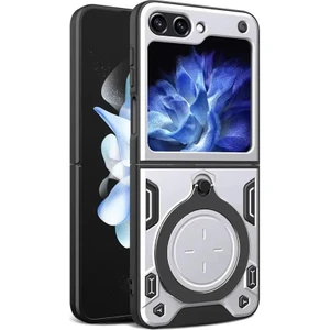 MMP Shop Samsung Galaxy Z Flip 6 Uyumlu Kamera Koruma 360 Dönebilen Magsafe Halka Stand Özellikli Tank Kılıf