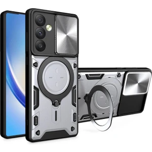 MMP Shop Samsung Galaxy S24 Fe Uyumlu Kamera Koruma 360 Dönebilen Magsafe Halka Stand Özellikli Tank Kılıf