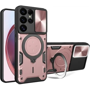 MMP Shop Samsung Galaxy S25 Ultra Uyumlu Kamera Koruma 360 Dönebilen Magsafe Halka Stand Özellikli Tank Kılıf