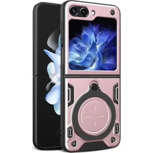 MMP Shop Samsung Galaxy Z Flip 6 Uyumlu Kamera Koruma 360 Dönebilen Magsafe Halka Stand Özellikli Tank Kılıf
