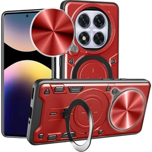 MMP Shop Xiaomi Redmi Note 14 Pro Uyumlu Kamera Koruma 360 Dönebilen Magsafe Halka Stand Özellikli Tank Kılıf