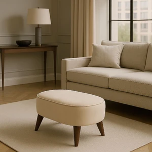 Oval Puf Koltuk 53X35 Uzanma Koltuğu Makyaj Koltuğu