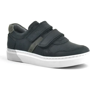 Hakiki Deri Siyah Cırtlı Erkek Çocuk Sneaker