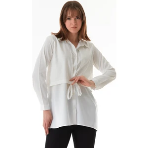 Düğmeli Önü Bağlamalı Gömlek