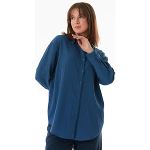 Basic Krep Kumaş Oversize Gömlek