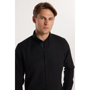 Slim Fit Dar Kesim Uzun Kol Poplin Oxford