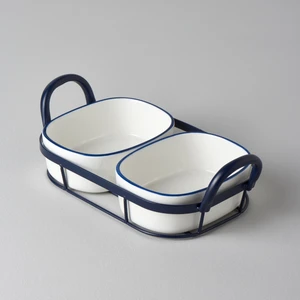 Arlina Porselen-Metal 28,5x15,8x8,5 cm Sunum Kase Seti