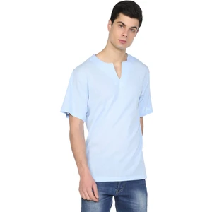 Büyük Beden Kısa Kol Şile Bezi Bisiklet Yaka Erkek Yazlık Tshirt Buz Mavi 3027